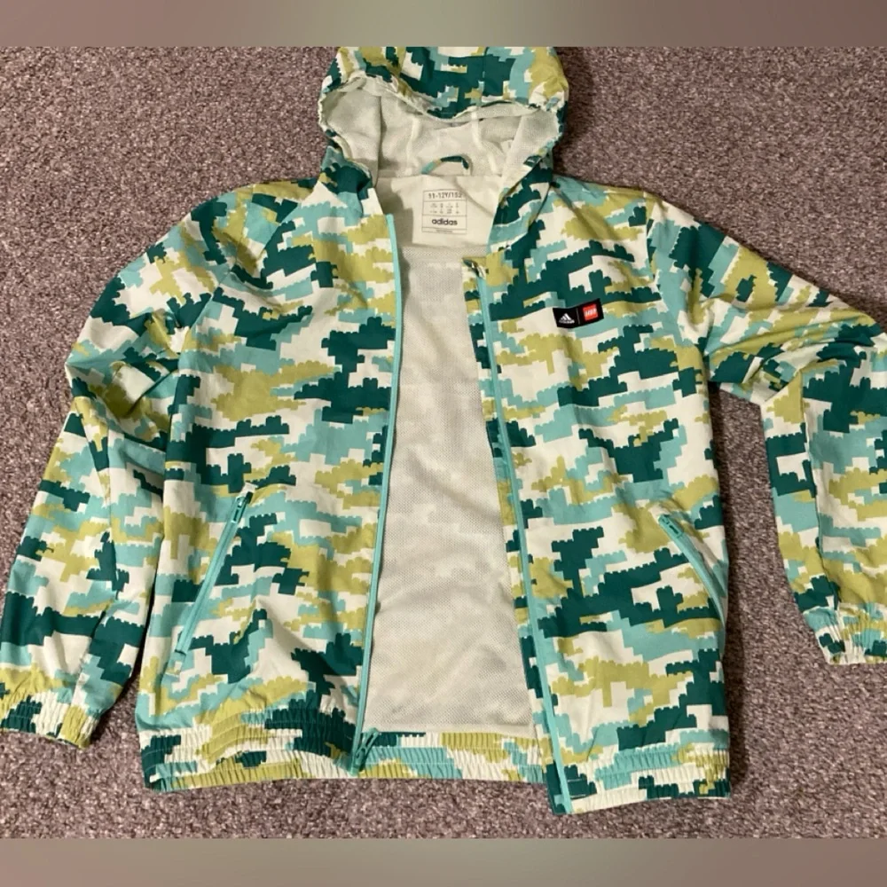 Adidas x LEGO Camouflage Jacket in Green and Beige, size 11/12